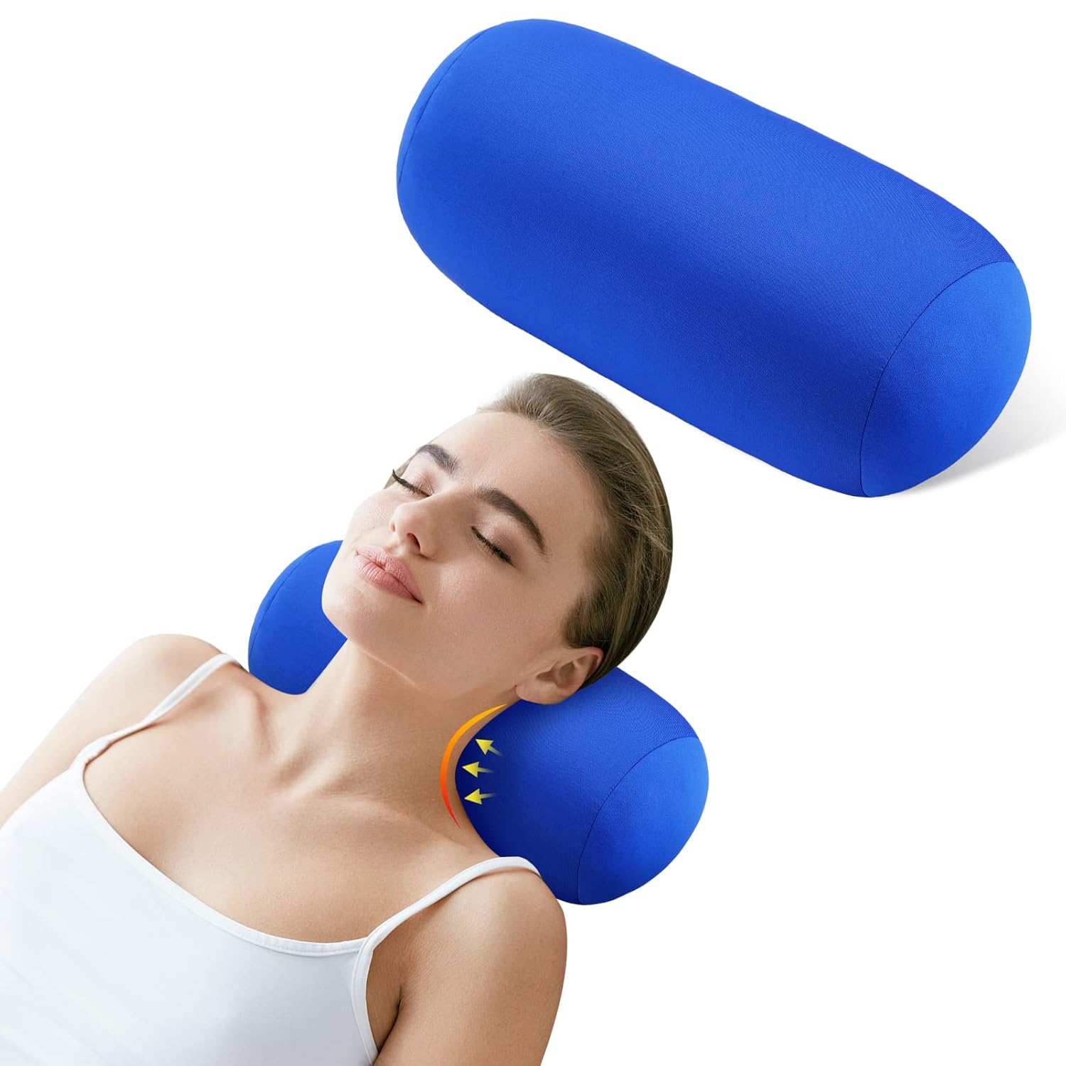 2 Pieces Microbead Pillows Microbead Neck Roll Pillow Back or Neck Tube