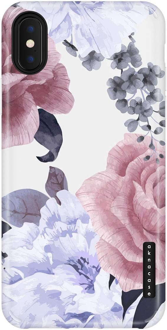 iPhone X & iPhone Xs Case for Girls, Vintage Floral Design, Akna Sili-Tastic Series High Impact Silicon Cover for iPhone X & iPhone Xs (Graphic 101704-U.S)