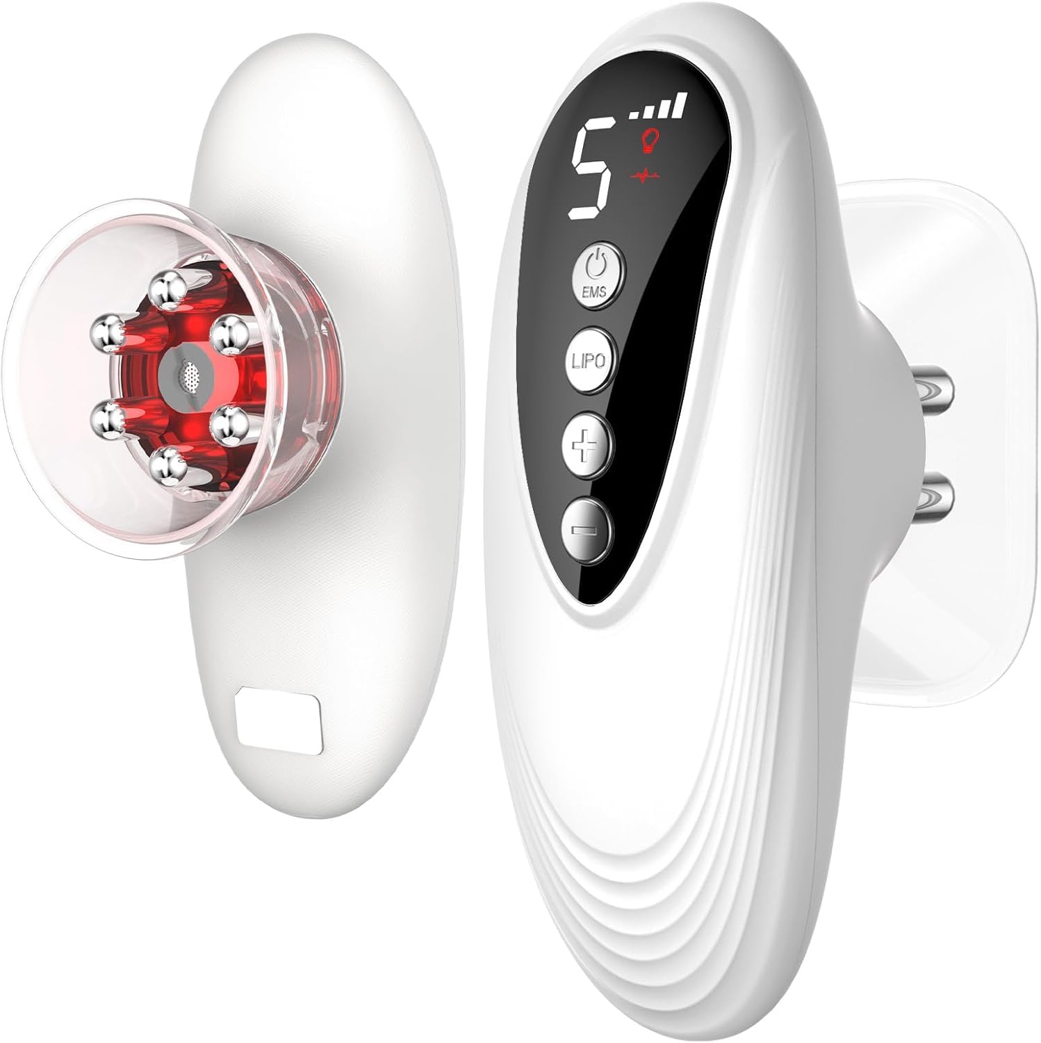 3 en 1 Masajeador Anticelulitico Reductor con Luz Roja EMS y Presión Negativa, Masajeador de Ventosas Doble Modo Adecuado Tanto para Rostro Como, Cuerpo para Anticelulítico Reafirma la Piel