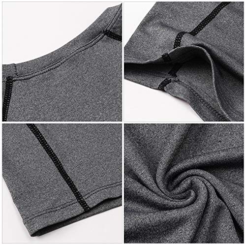 HUIOP Pacote Com 3 Camisas Masculinas De Manga Curta De Secagem Rápida Corrida Fitness Atlético Trei