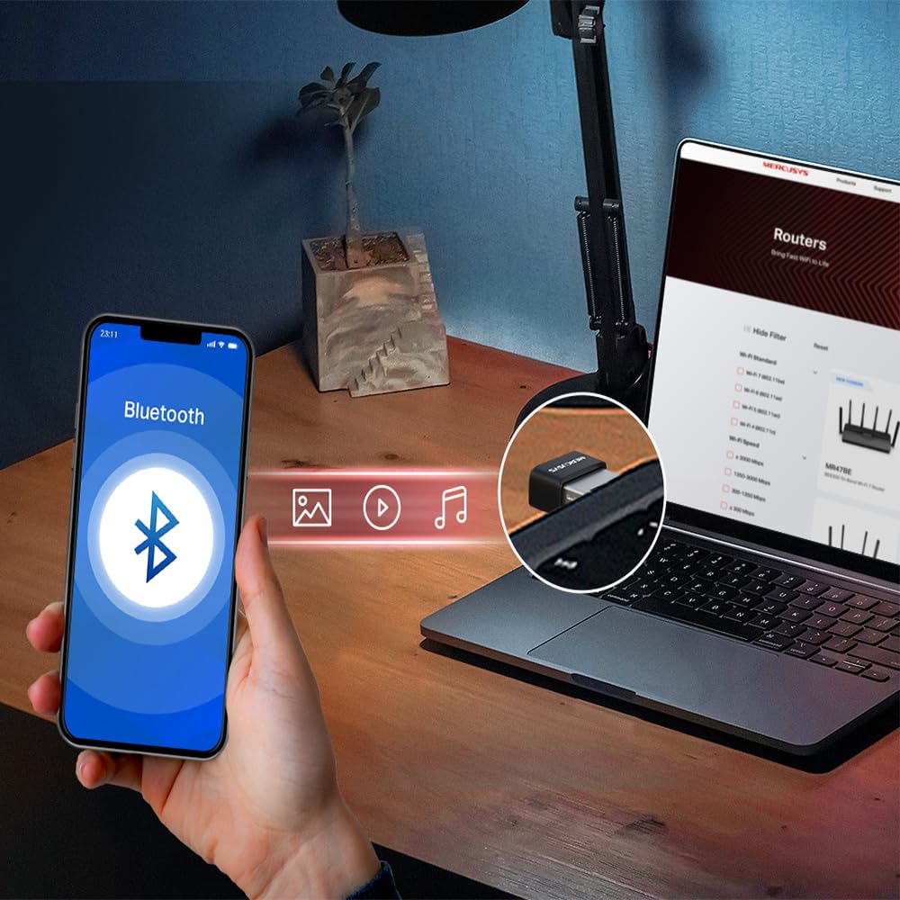 MERCUSYS MA530 Bluetooth USB Adaptör | 5.3 | Nano | Kompakt | Tak - View #13