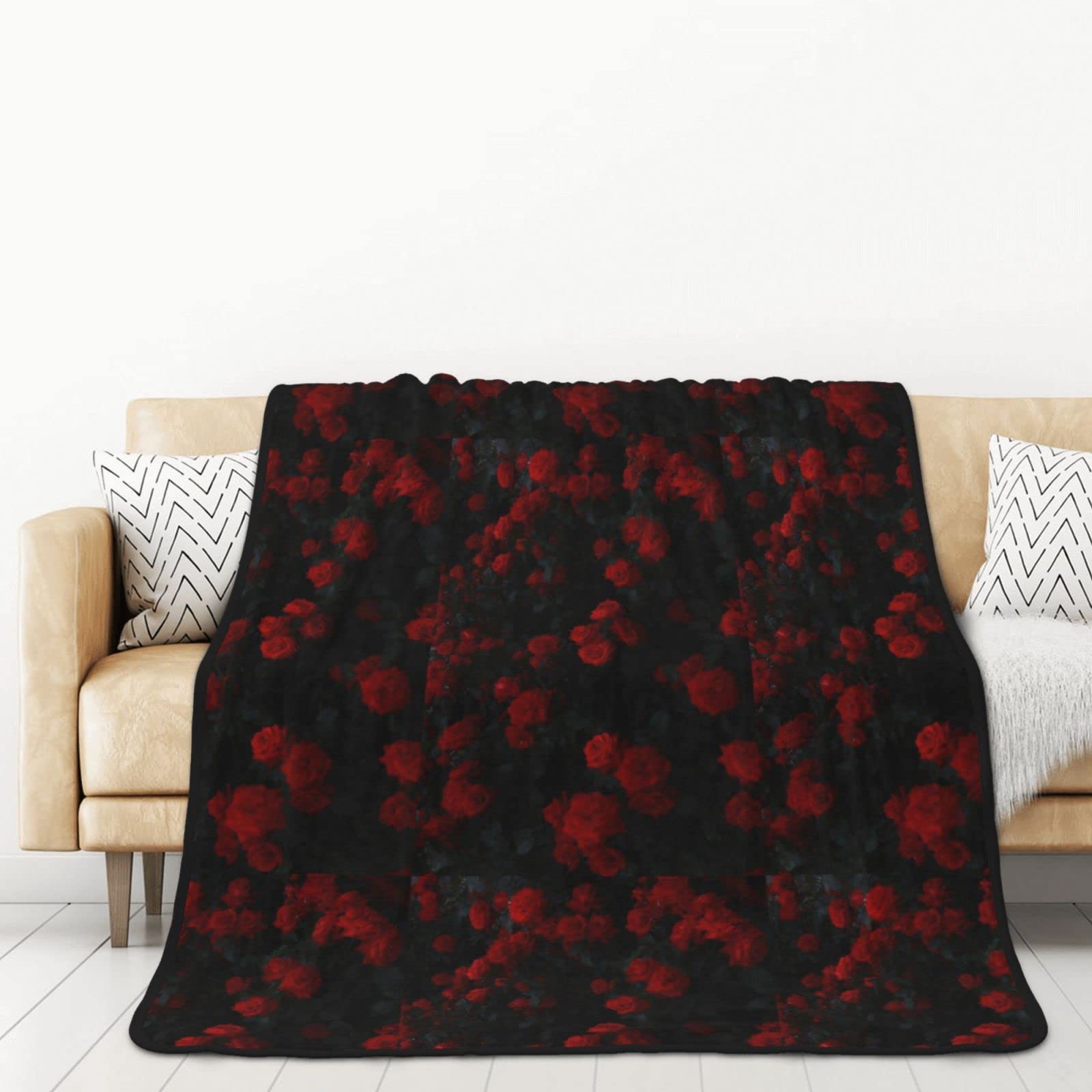 Couverture polaire en flanelle jeté de lit microfibre douce plaid rose rouge 152x203
