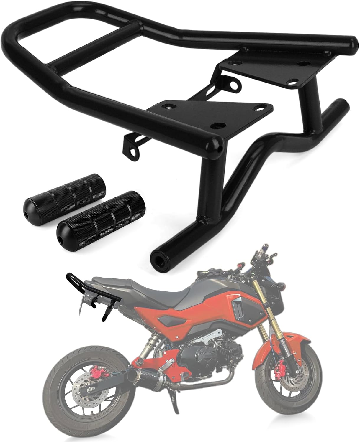 PSLER 2013-2020 MSX 125 Rear Rack - Motorcycle Luggage Rack MSX 125 Rear Rack Iron Support Storage Shelf Parts for MSX 125 2013 2014 2015 2016 2017 2018 2019 2020,Full Black