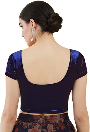 Chandrakala Velvet Blouses for Women Sarees,Stretchable, (B104-P)