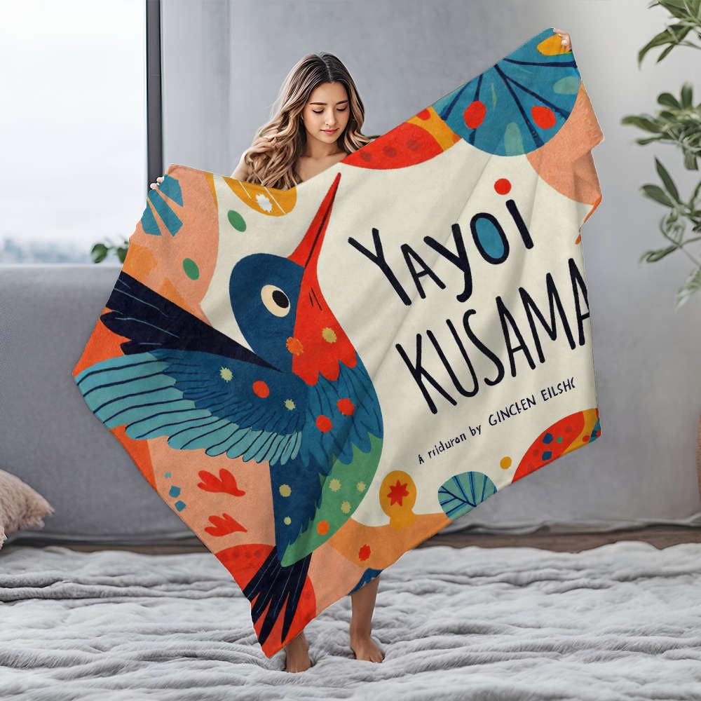 Couverture en flanelle oiseau coloré plaid grand lit 125x150cm