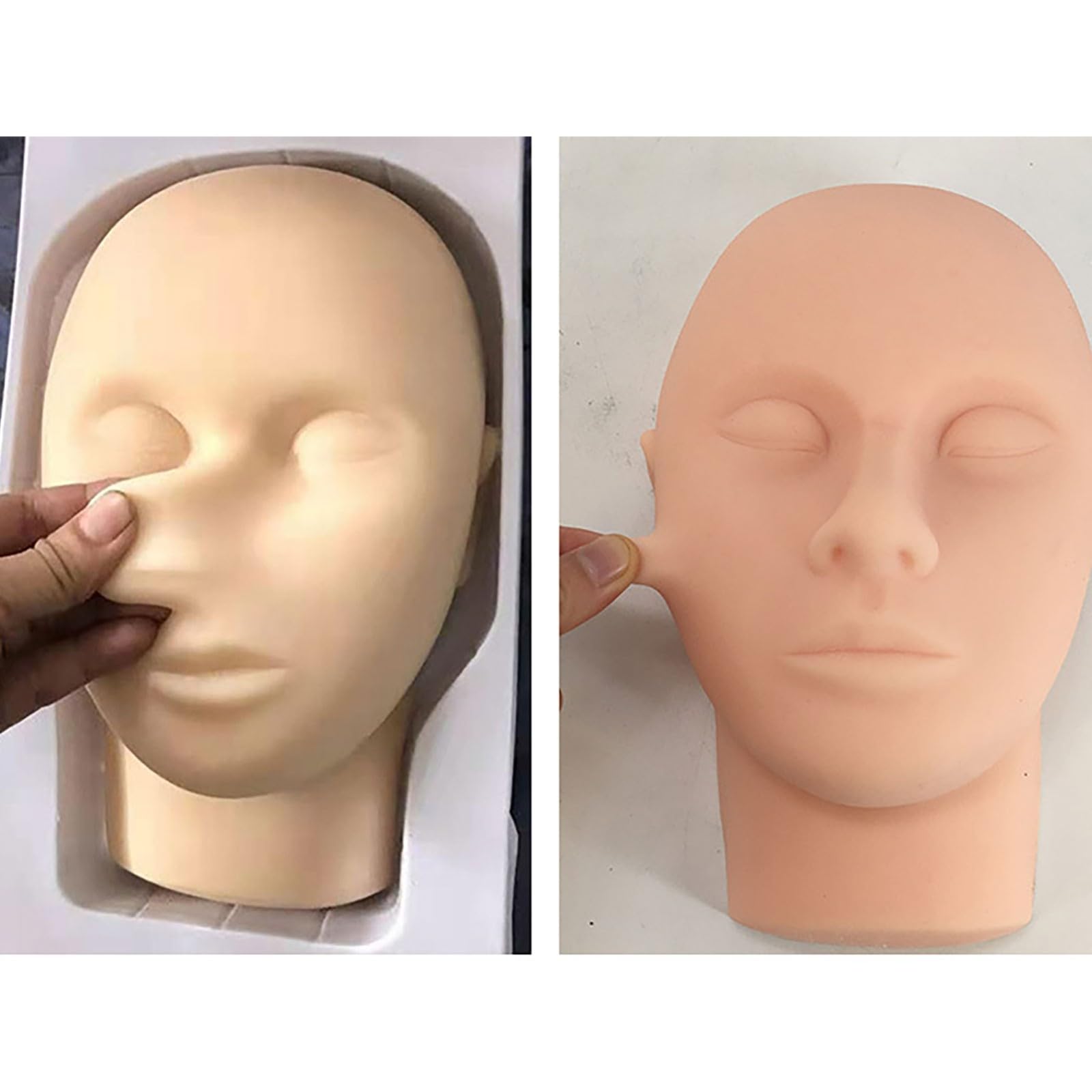 Silikonowa głowa manekina, głowa manekina rzęs, trening wtryskowy, głowa twarzy, model, twarz lalki