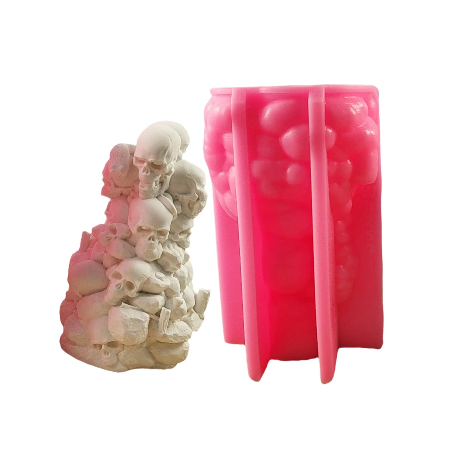 Yhplxyuus Halloween Skull Silicone Molds Skeleton Head Fingurine Silicone Molds for Epoxy Resin, Soap Halloween Decoration Temperature Resistant