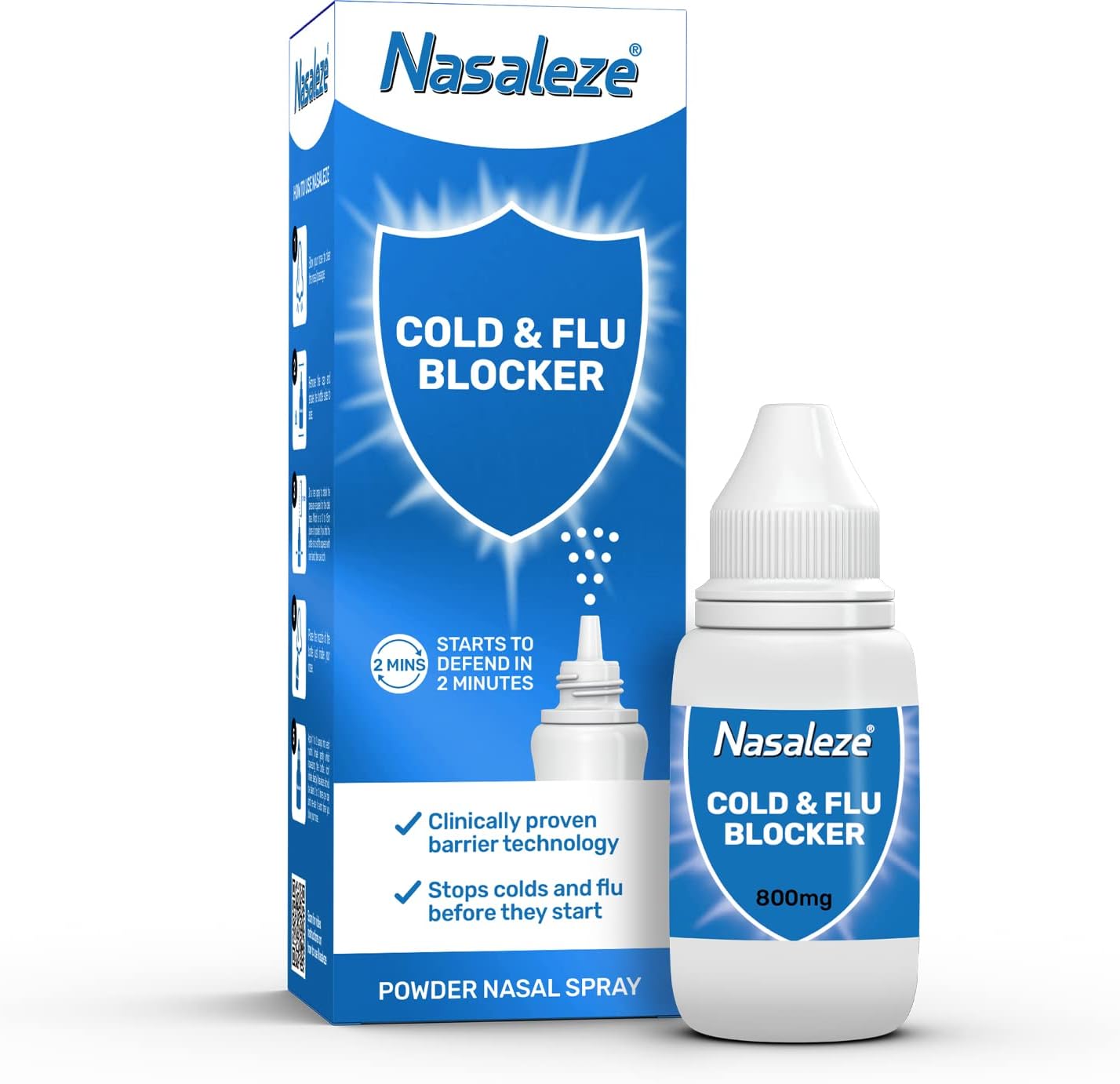 Nasaleze 800mg Cold & Flu Germ & Virus Protection Spray, 100 g