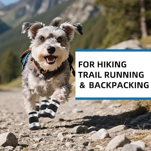 Miniatura 10 de Zapatos para perros pequeños, botas transpirables para perros, protectores de patas para caminar al aire libre, zapatos para cachorros con tiras