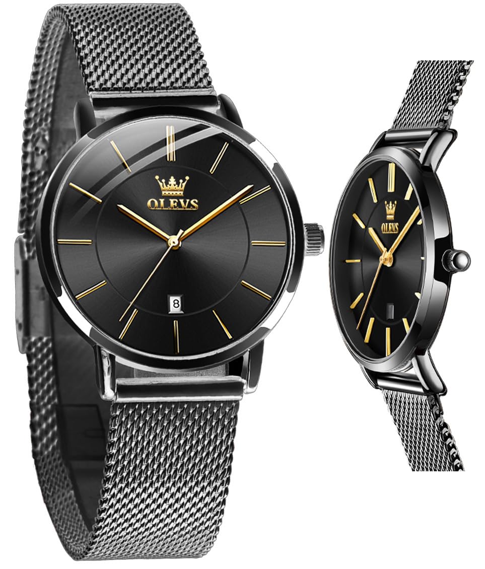 OLEVS Womens Casual Wrist Watch, 6.5mm Ultra Thin Ladies Dress Watch, Small Analog Calendar Easy Read Watch for Women, Petite Dial Mesh Bracelet Quartz Watch with Date (B08YXM24D4) Amazon Price History, Amazon Price Tracker