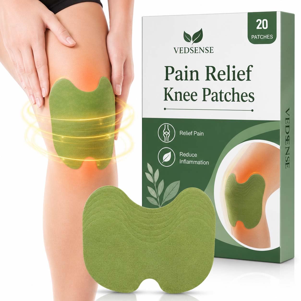 Pain Relief Knee Patches | Herbal Knee Support Patch for Daily Comfort & Mobility | Breathable, Comfortable & Long-Lasting Adhesive | (20 Pcs)-image-11