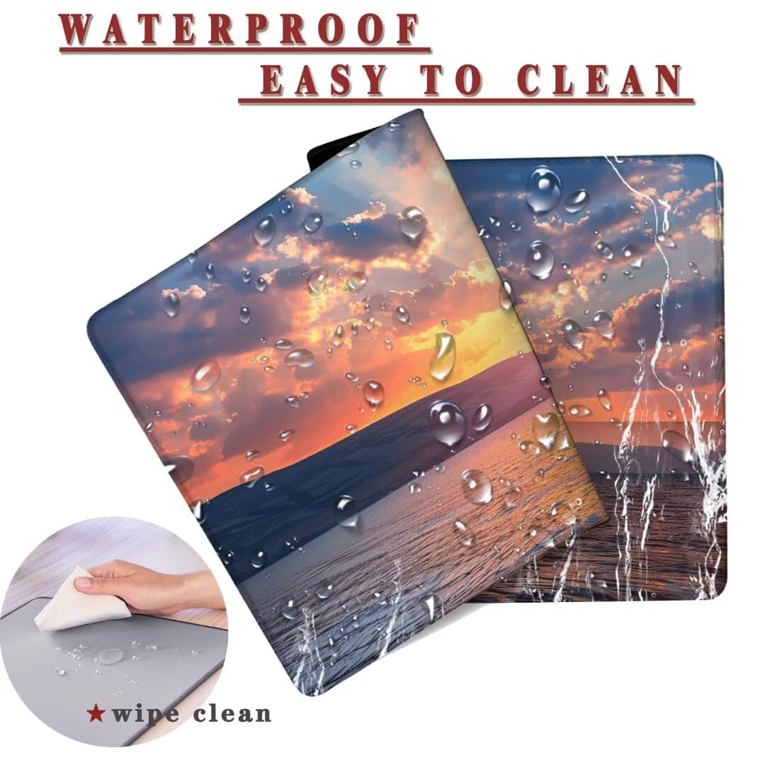 Tappetino per Mouse da Gaming, Tappetino Mouse Pad XXL Grande, Mousepad con Impermeabile e Antiscivolo, Lavabile Sottomano Copri Scrivania Ufficio, Tappetini Tappeto Mouse Mat 900x500x4mm Sunset (3)