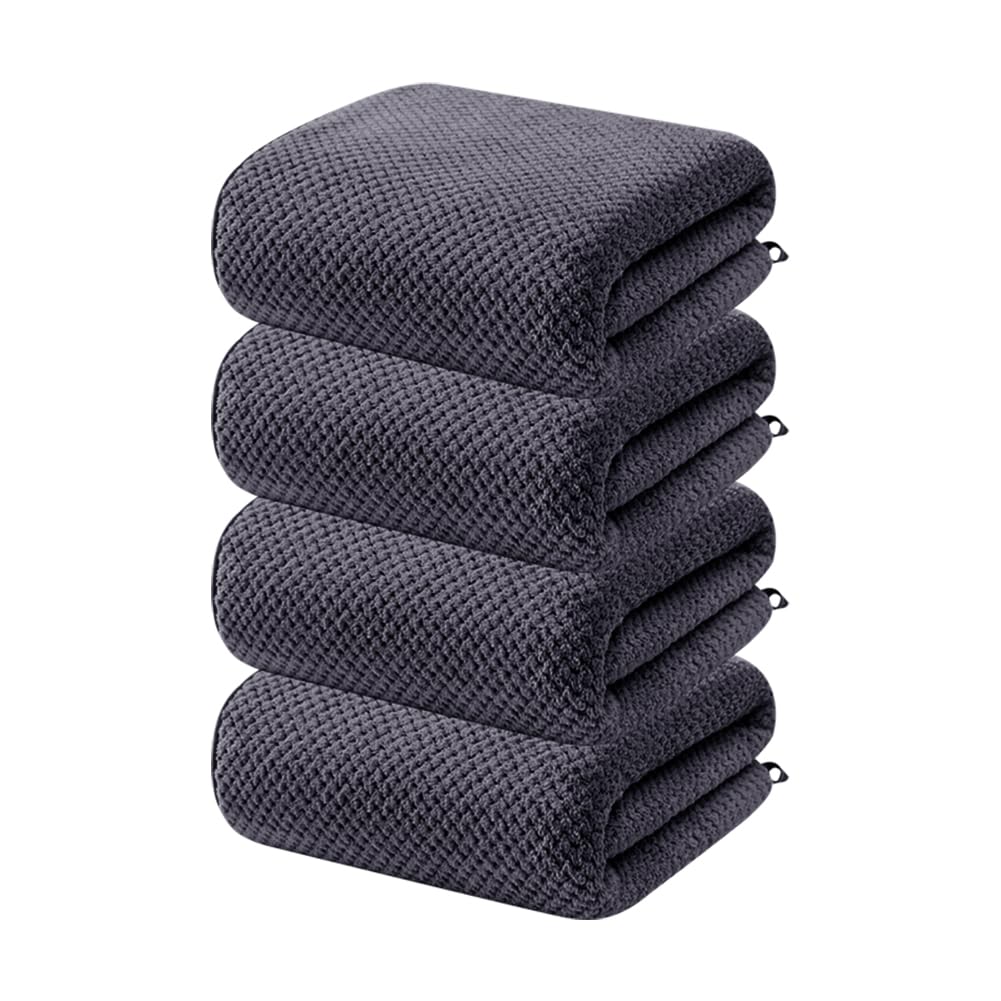 Juego de 4 toallas de baño de 35 x 70 pulgadas, toallas de baño de gran tamaño, microfibra extragrande, altamente absorbentes, de secado rápido, súper suaves, para spa, hotel (35 x 70