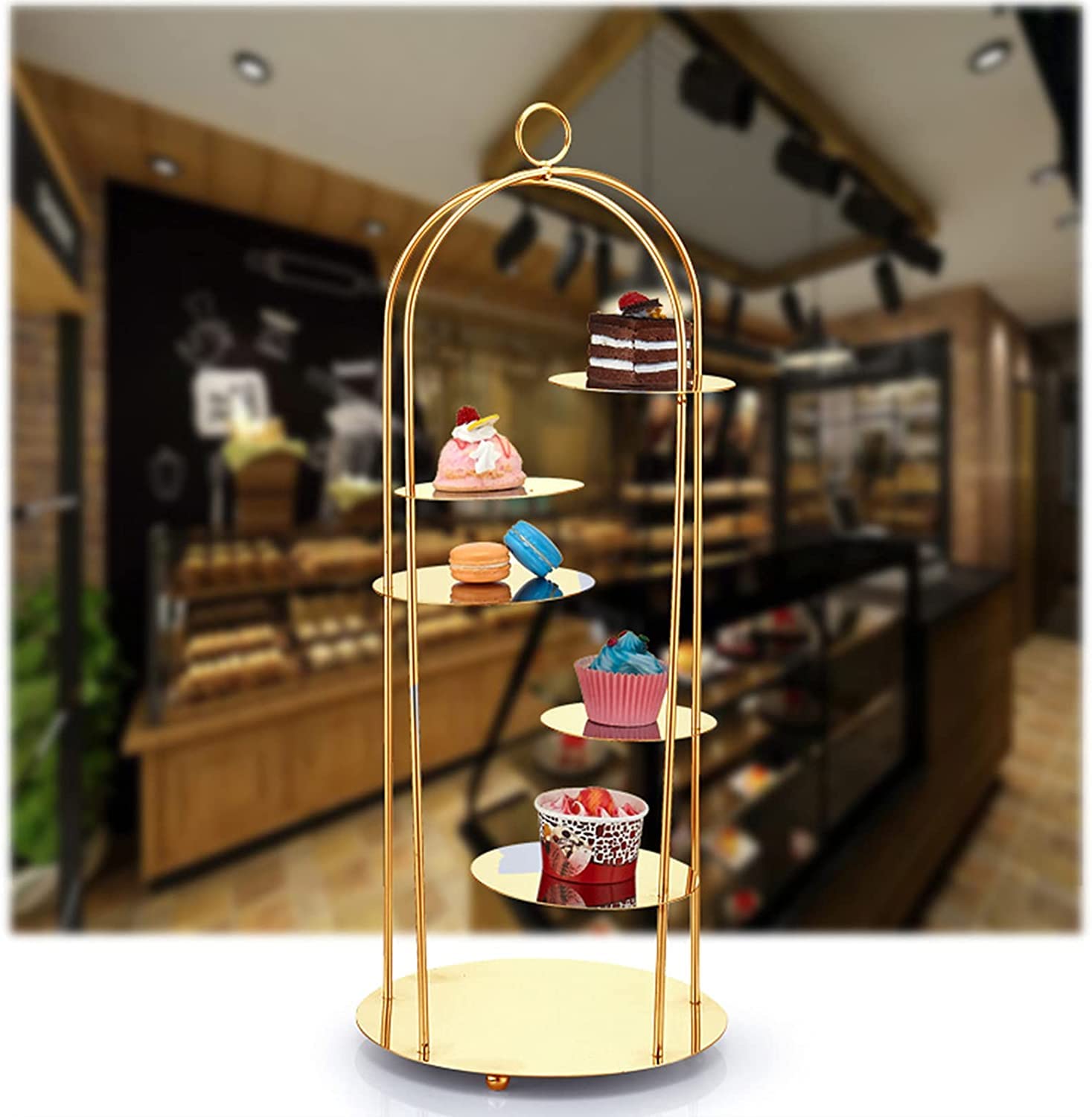 Porta cupcake e cosmetici a più livelli in metallo Birdca – Ele espositore per biscotti, pasticcini e frutta (25 x 60 cm) – perfetto per feste ed eventi