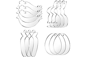 Acrylic Bunny Tag Ornaments: Set of 12 Clear Hanging Decorations
