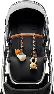 Fun Strap - Toy Safety Strap, Food-Grade Stretchable Silicone, No More Toys, Bottle and Pacifier Floor Drop from Stroller, car seat and highchair. 2-Pack (Clay)