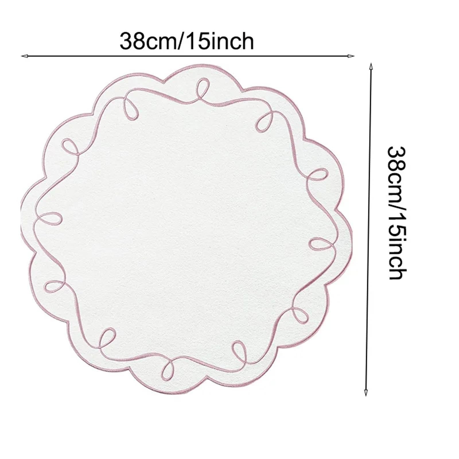 Tovaglioli tovaglietta ricamati con bordo ondulato circolare Decorazione for feste for tappetino isolante da tavolo for ristorante occidentale dell'hotel(Yellow(4PCS))