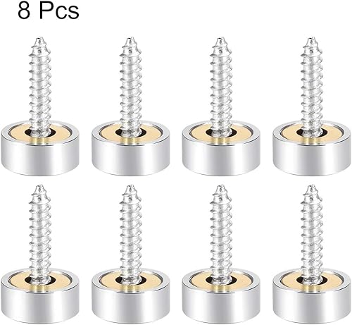 Miniatura 3 de uxcell Tornillos de espejo tapas decorativas cubierta clavos acero inoxidable pulido 0.472 in 8pcs