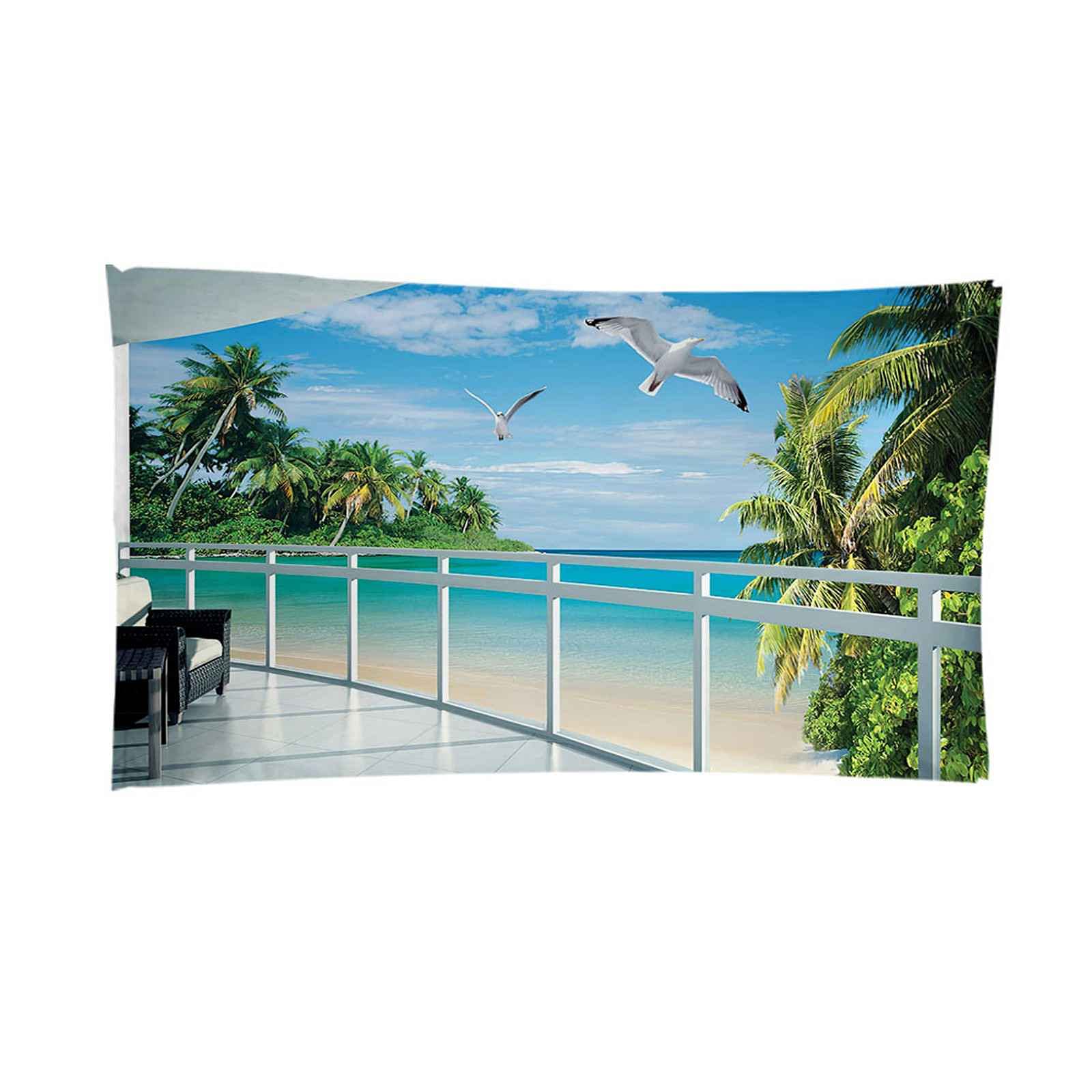 3D Drap De Plage Vue sur La Plage Serviette De Plage Microfibre Serviette Douce Les Voyages Couverture De Plage pour La Piscine Gym Camping Natation Pique-Niques en Plein 150x200cm