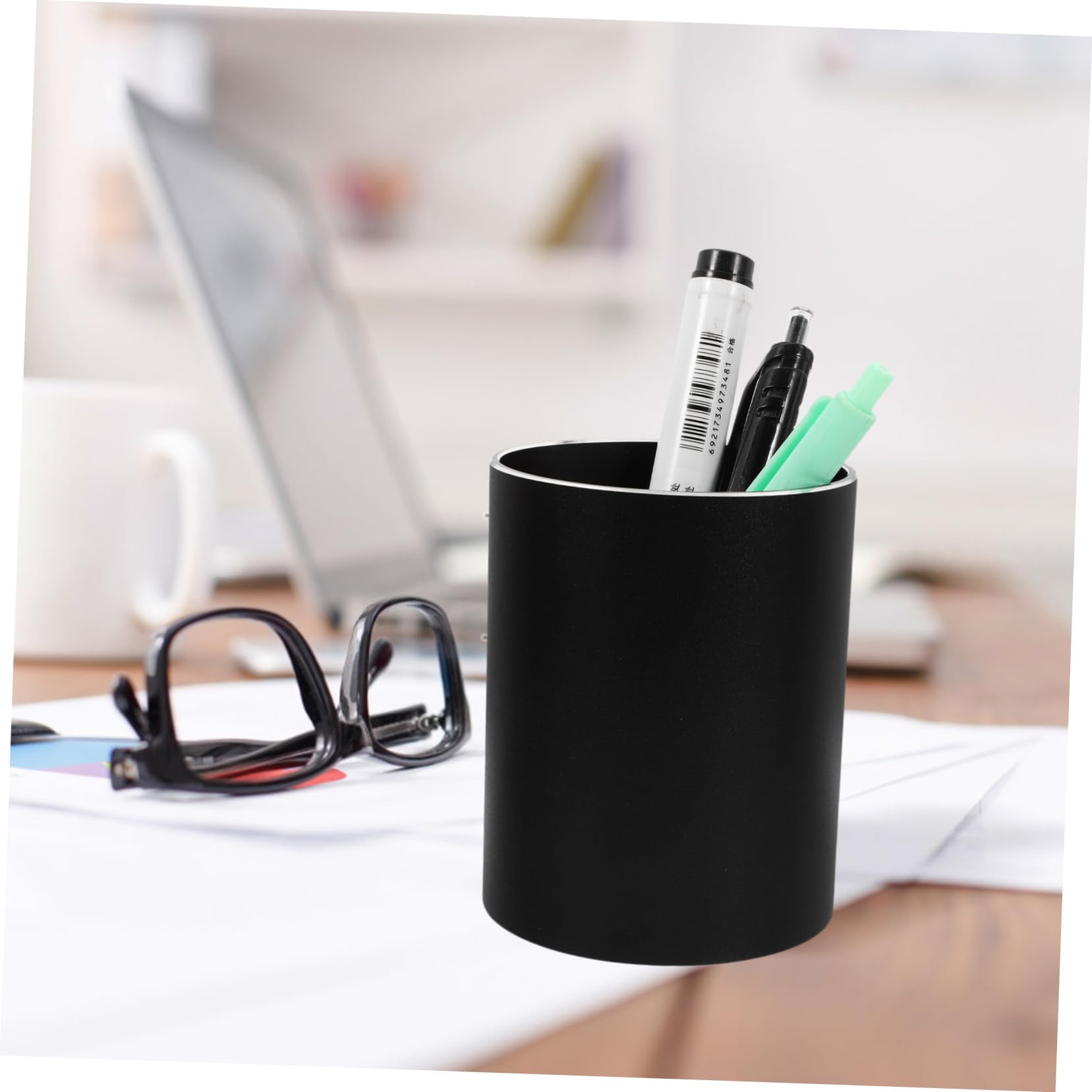 Organizador De Oficina Portacepillos Redondo Aleación De Aluminio Diseño Moderno