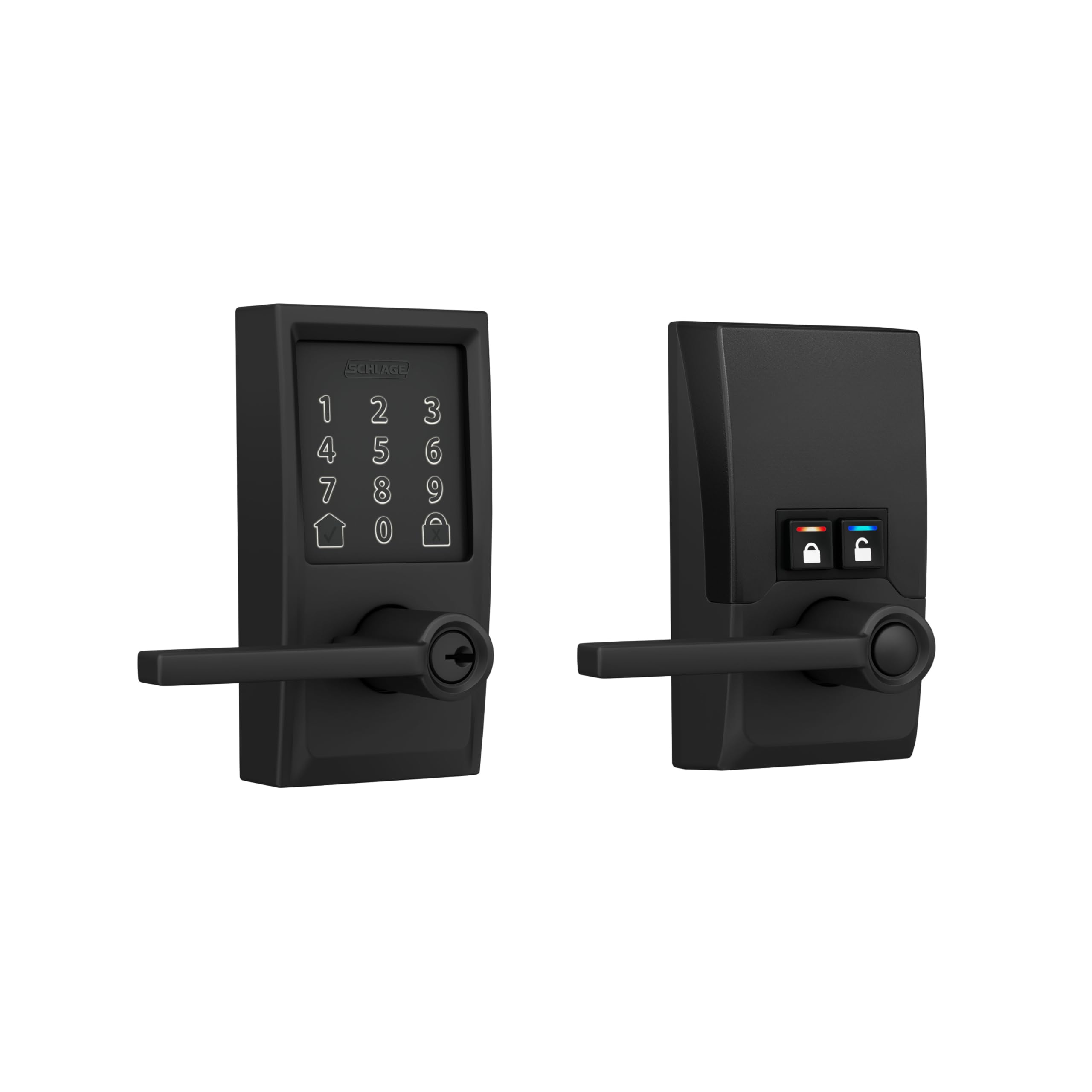 FE789WBCEN622LAT Encode Century WiFi Latitude Lever Smart Keyless Entry Touchscreen Door Lock, Matte Black
