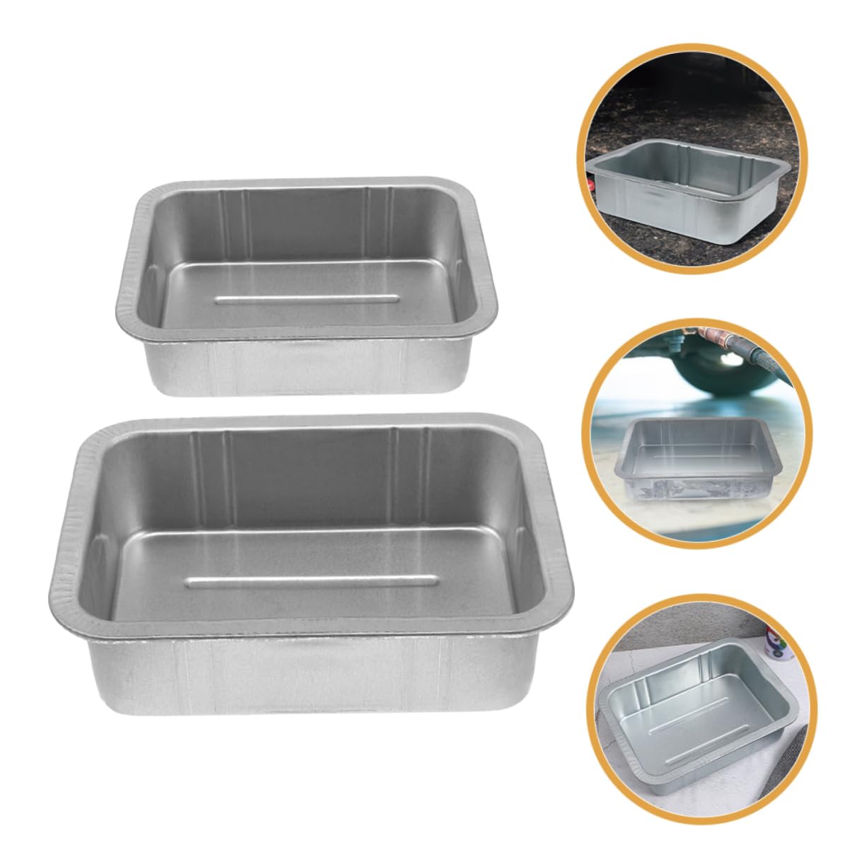 Cabilock 2pièces Bac de Vidange Huile Moteur Métal Lot pour Voiture avec Grande Capacité Réservoir Huile pour Entretien Automobile
