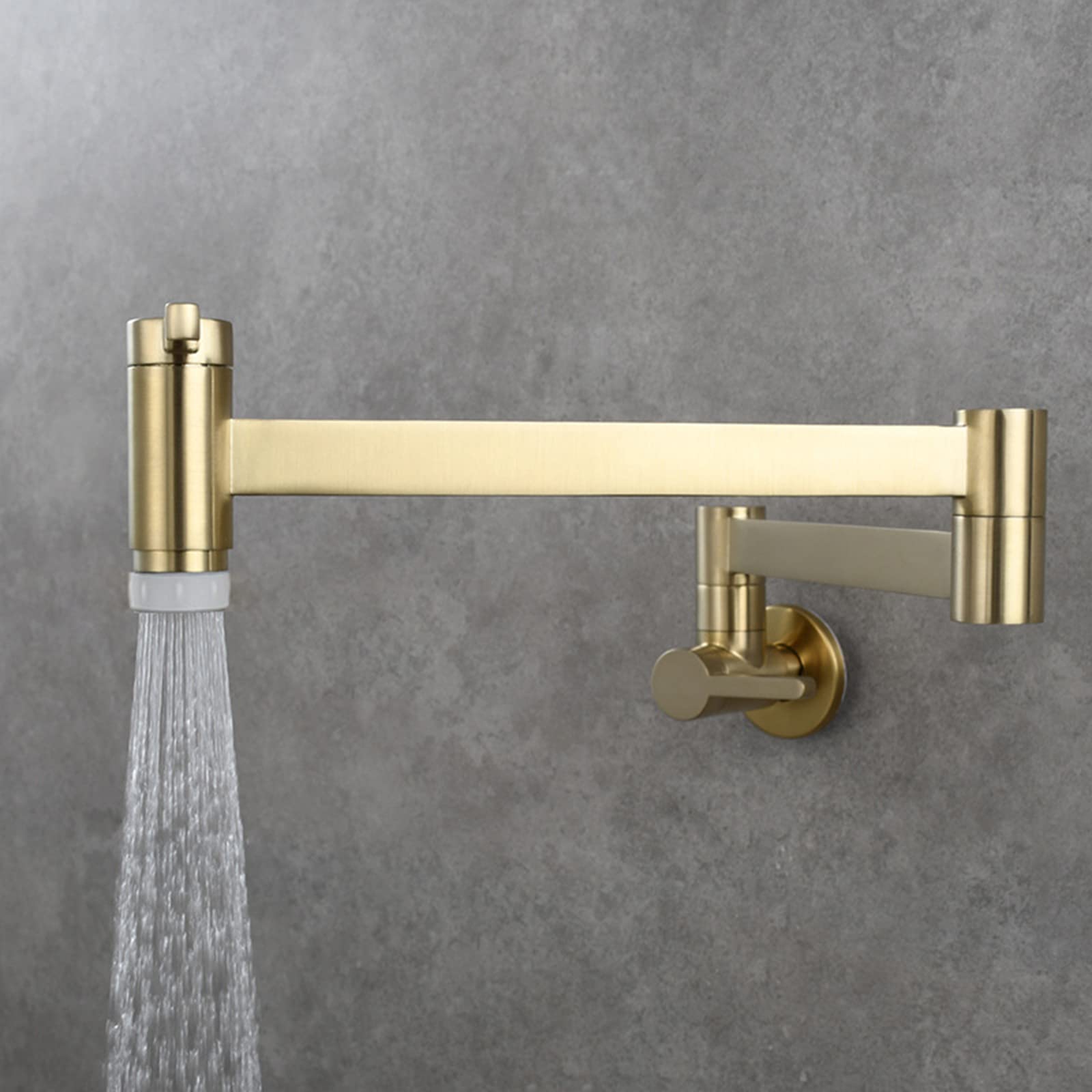 Grifo para llenado de ollas de pared con caño giratorio doble para agua fría