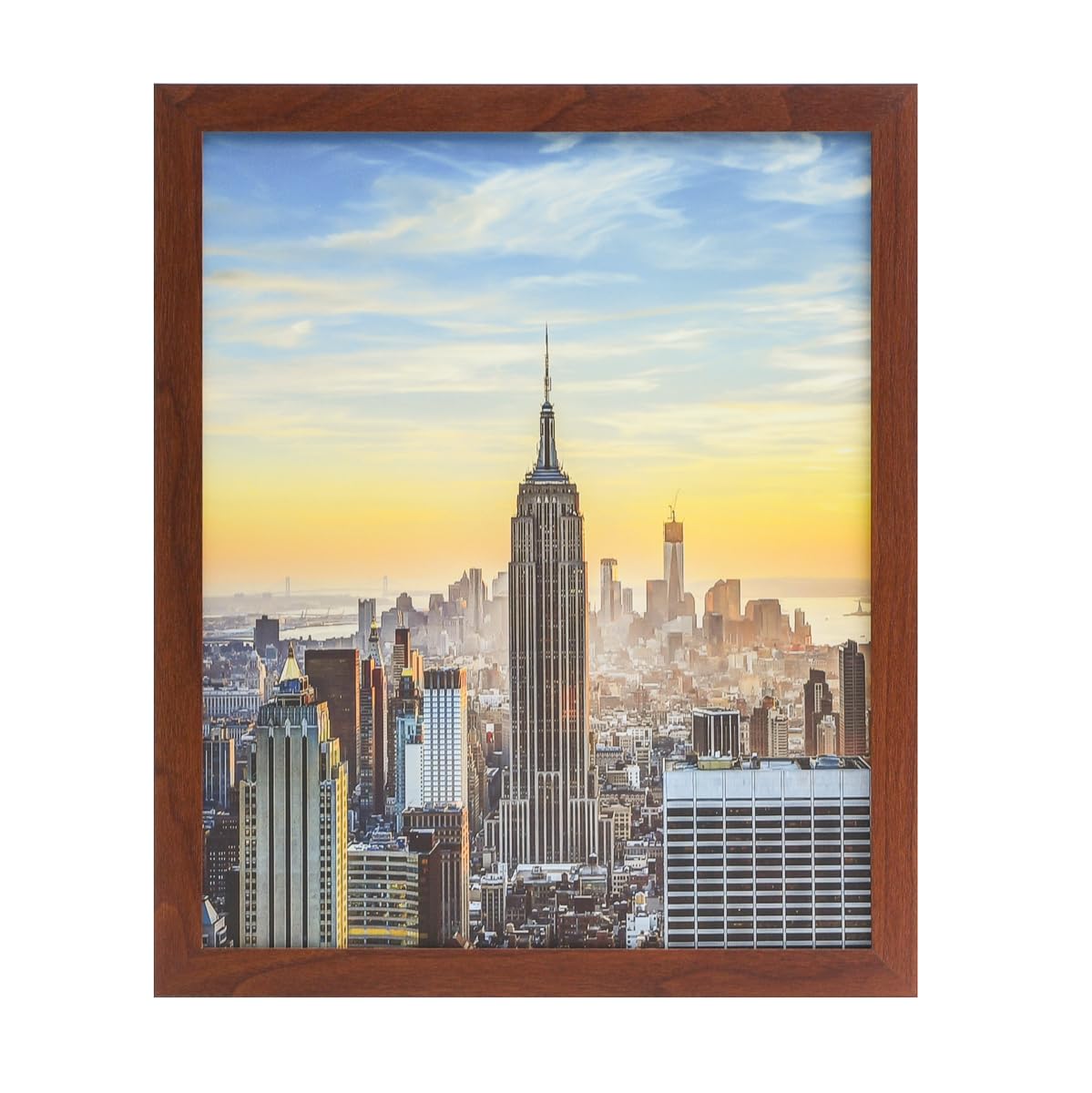 Frame Amo Walnut Brown 14x17 Picture or Poster Frame, 1 inch Wide Border, Smooth Finish, Acrylic Front