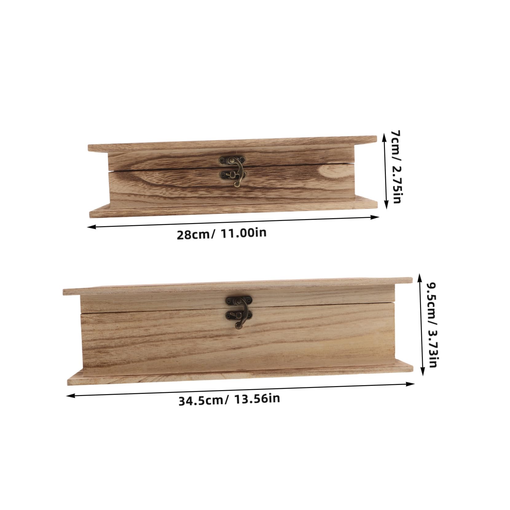 Cabilock 2 Piezas Caja de Madera para Guardar la Biblia Joyero de Madera Caja de Recuerdos con Tapa de Escritorio para Almacenar Joyas Tarjetas y Recuerdos Dormitorio o Escritorio