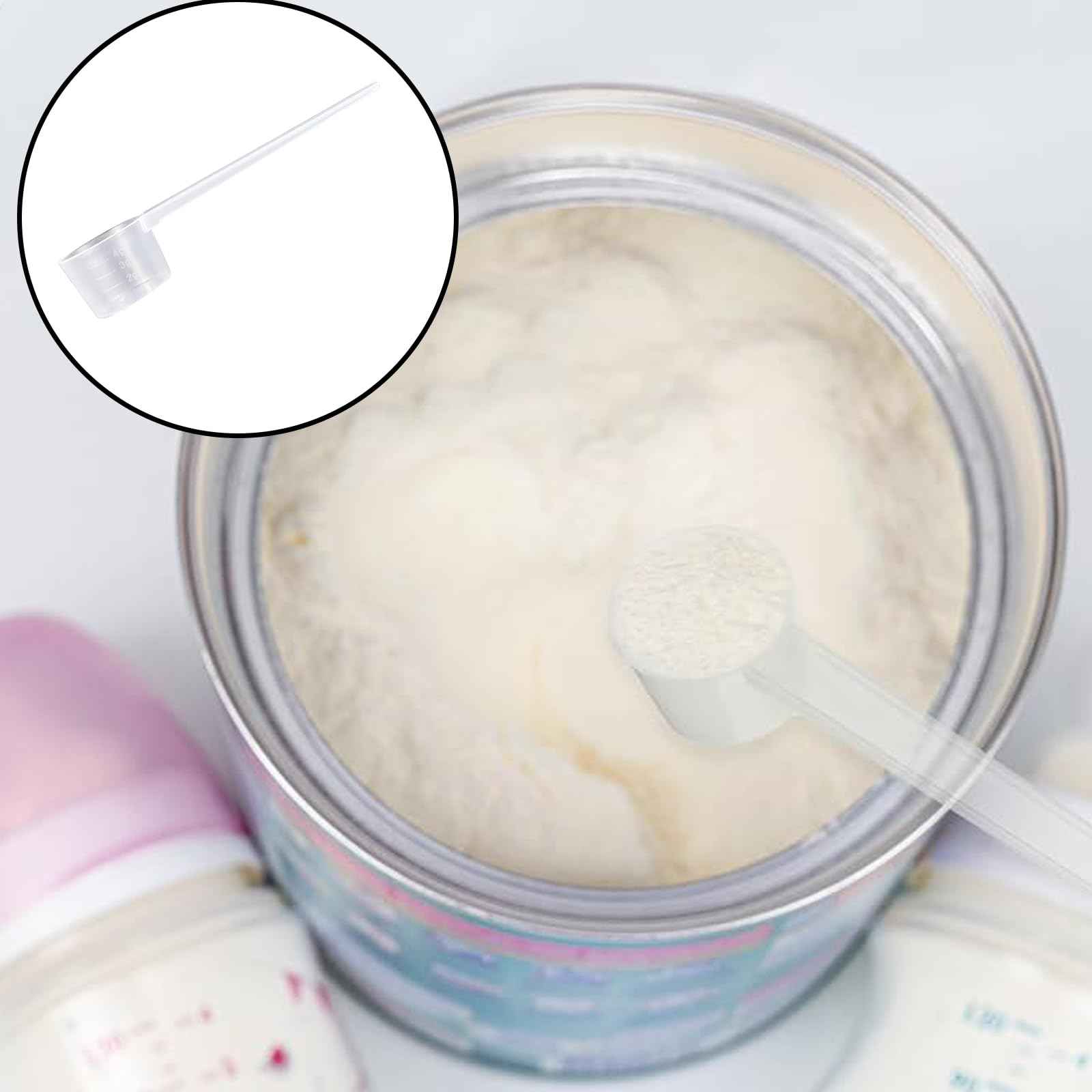 Lot De 4 Cuillere Doseuse, Transparentes Cuillère Doseuse à Mesurer, Mcuillères À Mesurer, Cuillères À Café De Protéines De Lait En Poudre, Cuillères Doseuses En Plastique De 2g, 3g, 4g, 5g