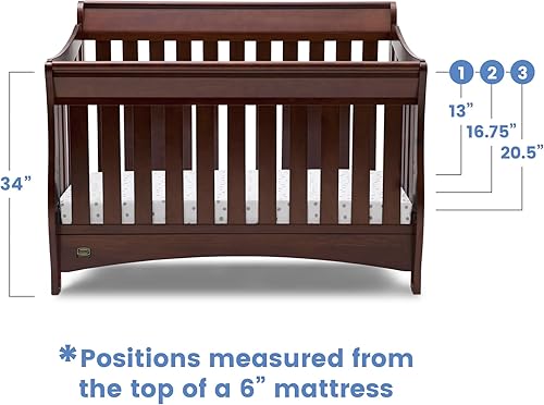 Miniatura 32 de Delta Children Brooks - Colchón convertible 6 en 1 para cuna, Bianca White + Simmons Quiet Nights transpirable para cuna con funda extraíble