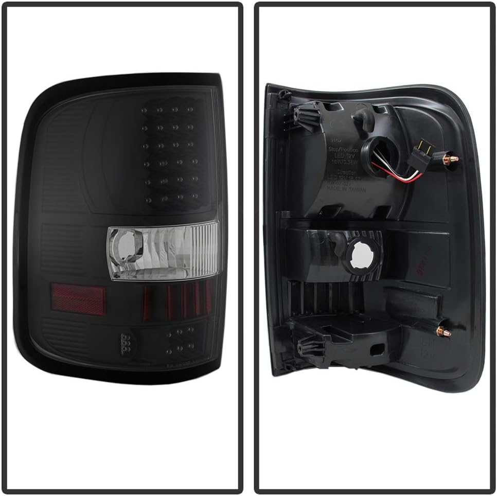 ACANII - For 2004-2008 Ford F150 Pickup Black LED Tail Lights Rear Brake Lamps Assembly Pair Set Replacement Left+Right