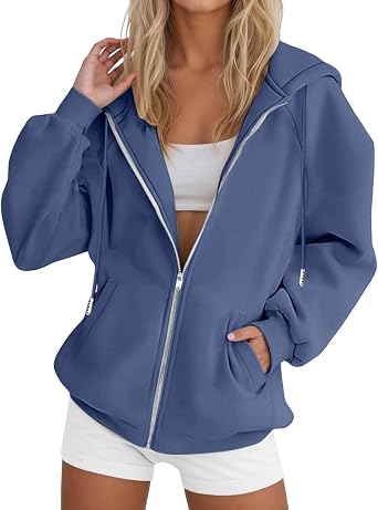 Yinguo Hoodies For Women UK Winter Jackets Oversized Hoodie Zip Up Longline Sweatshirts Trendy Casual Loose Long Sleeve Crewneck Pullover Comfy Fall Cloth Fashion Ladies Outfit