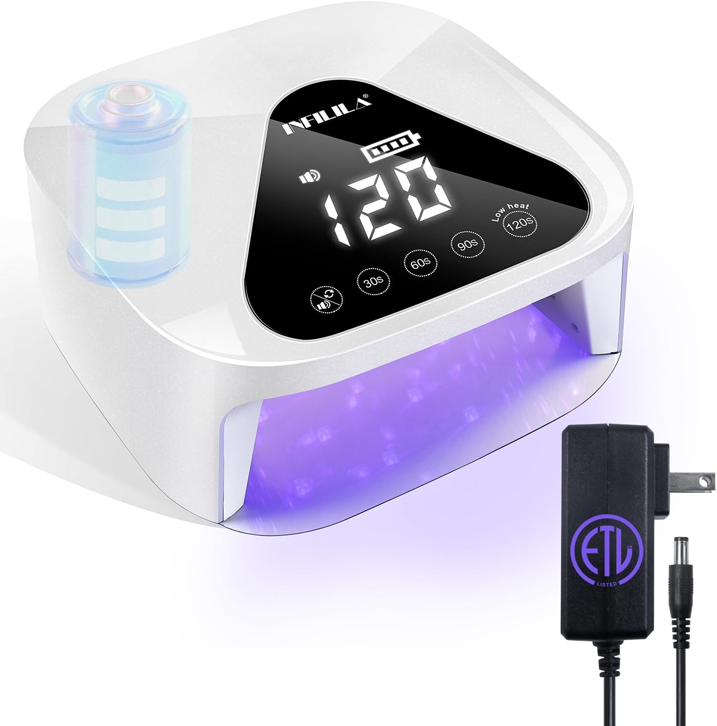 NXJ INFILILA Cordless UV Nail Lamp for Gel Polish, Faster UV LED Nail Lamp with 4 Timers, Touch Control Display, Auto Sensor for Professional Salon & Home