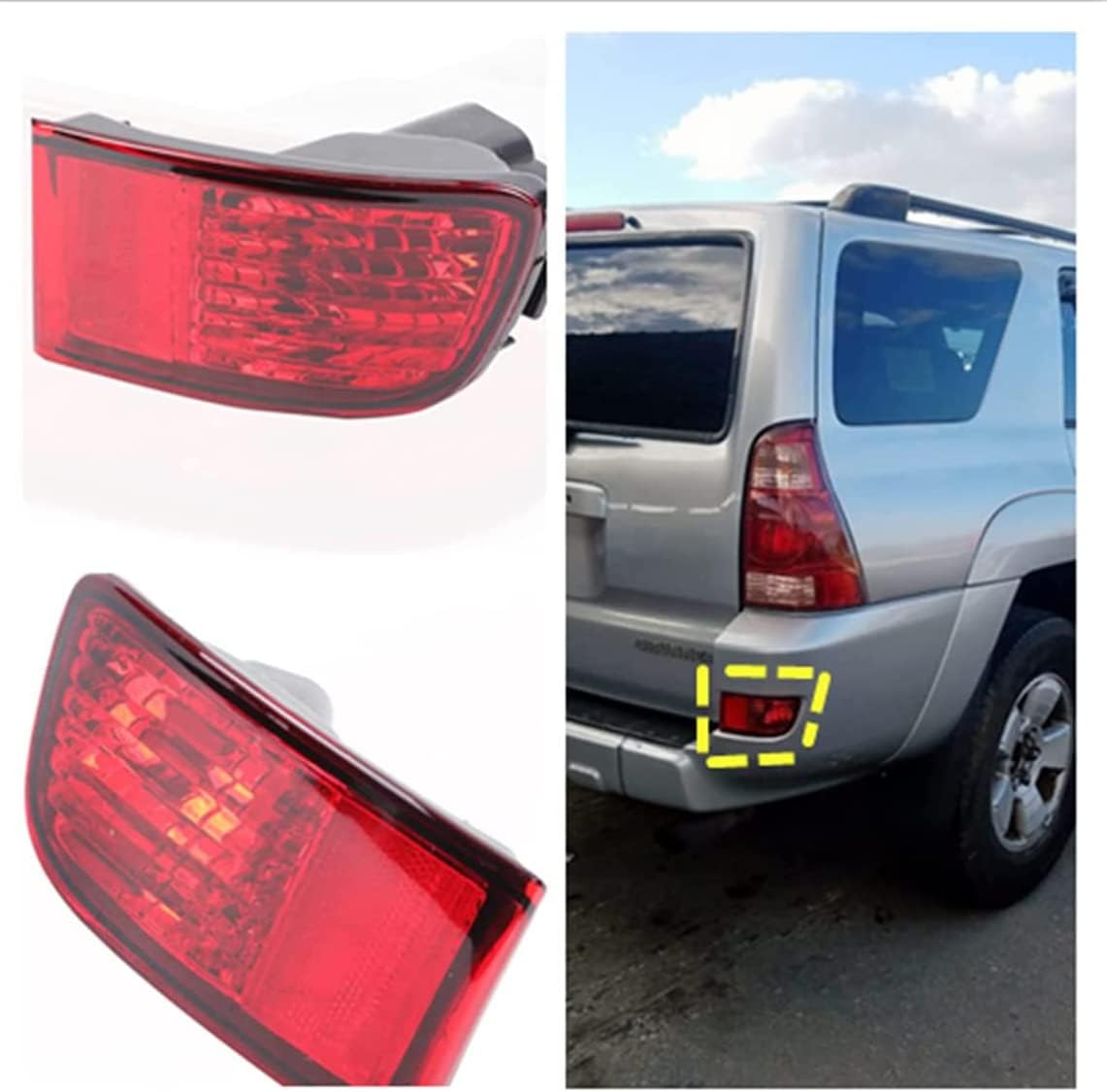 DYRDINSHOW Rear Bumper Reflector Tail Light for 2003-2005 4Runner 2002-2009 Land Cruiser Prado 120 (Right Side)