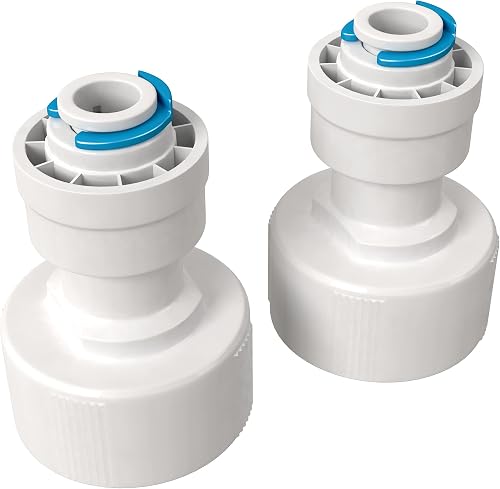 AQUATICLIFE 500259 Buddie Fit Hose Bib 1/4" Quick Connect Garden Hose Faucet Connector Attachment, 2-Pack