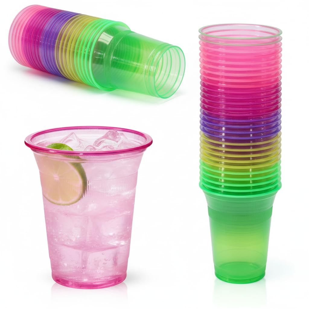 MAJIK 25 Pcs Disposable Glasses Cups for Birthday Halloween Christmas Party Night Party| Transparent Drinking Glasses-image-32