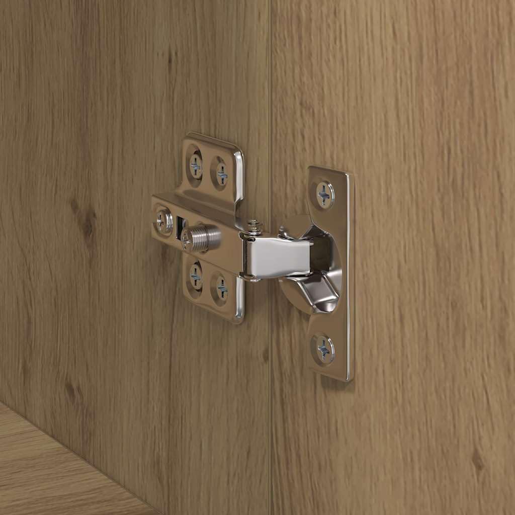 IKAYAA Armadietto in Holz Armadio Porte Battenti Aktenschrank Armadietto per Garage Armadio Ufficio Mobili Ufficio-Rovere artigianale-60 x 32 x 115 cm