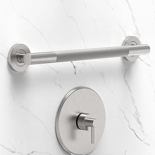 Miniatura 9 de AmeriLuck Barra de seguridad de baño de diseñador con agarre antideslizante Peened Grip, capacidad de carga de 500 libras compatible con ADA,