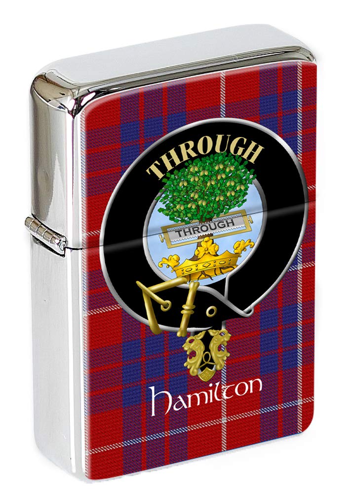 Giftshop Uk Silver Hamilton Scottish Clan Flip Top Lighter