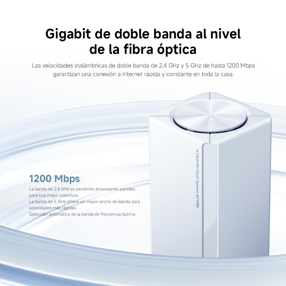 Router WiFi5 AC1200 - Puerto Gigabit, Función Mesh, Compatibilidad Universal y Conexión Estable