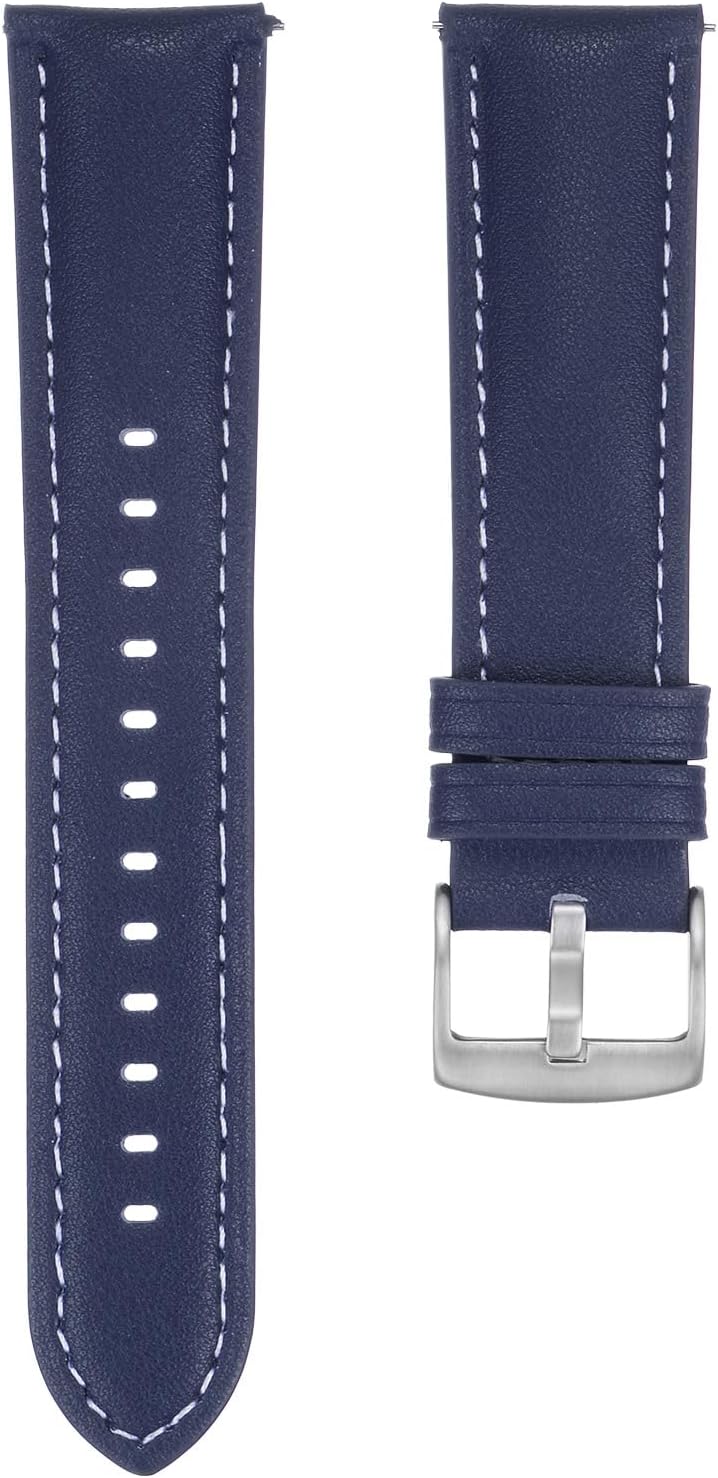 sourcing map Leather Watch Band Quick Release Flexible Fit Breathable Vintage Leather Watch Strap with Spring Bar for Most Men Women Watch Smartwatch