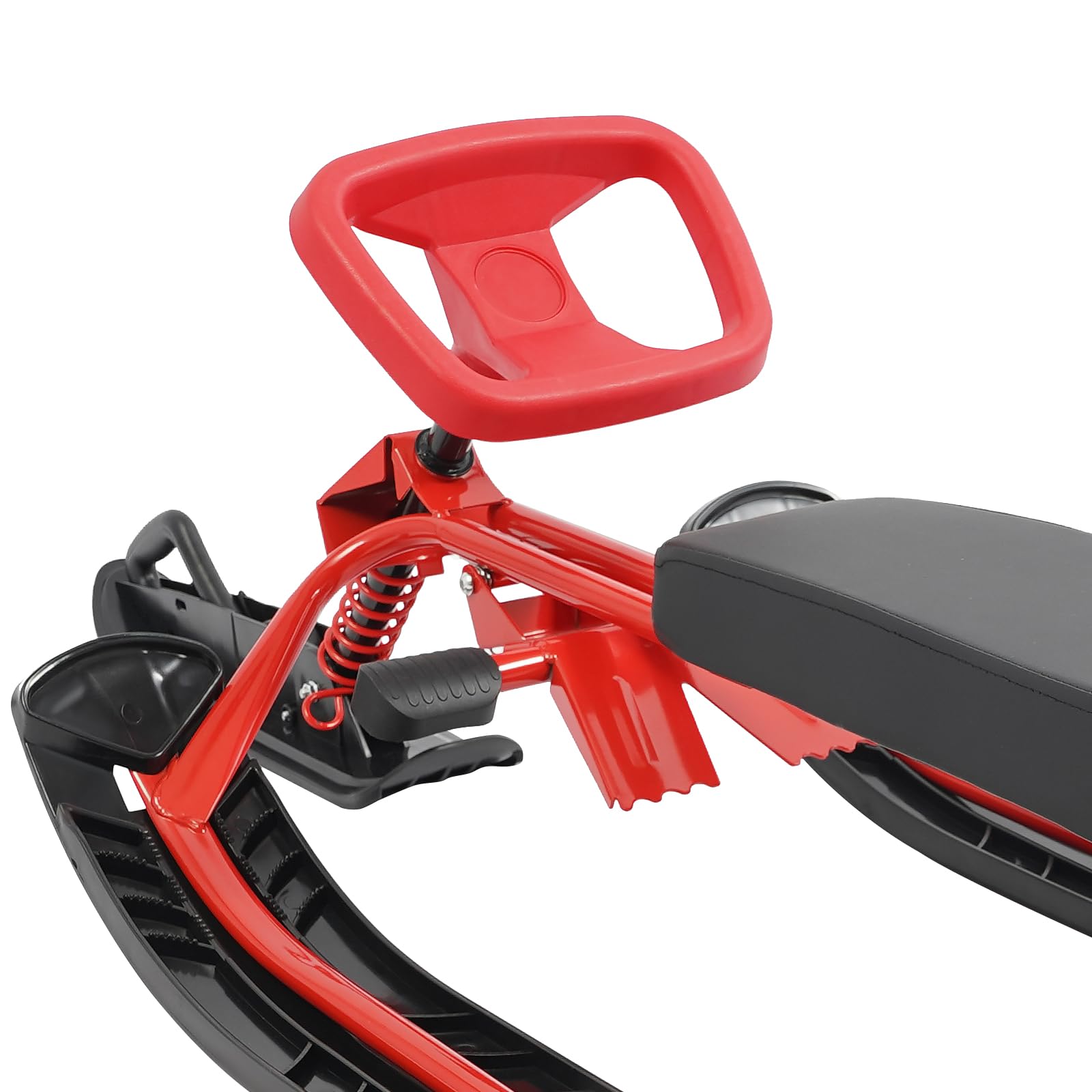 Luge d'hiver avec volant, luge de ski pour adultes avec volant pour sports d'hiver, snowboard avec grande capacité de charge jusqu'à 100 kg, pour le ski et la luge par temps froid