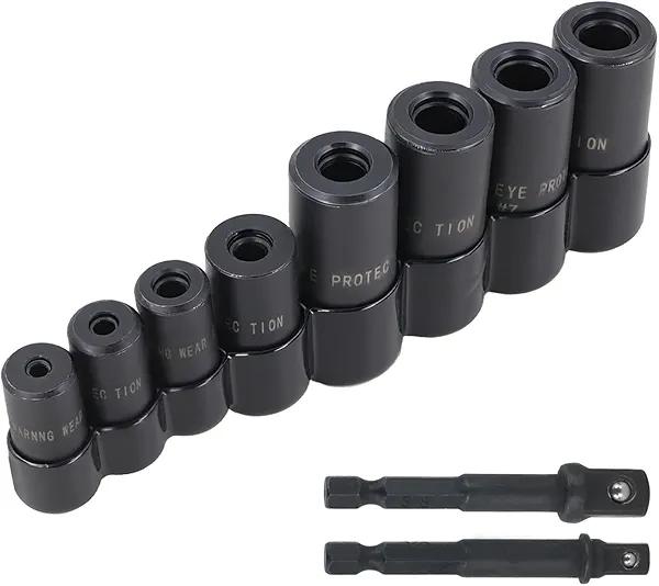 70500 Tap Socket Set 8 Pcs Use with 1/4" & 3/8" Drive, Fit MCTI Standard Tap (1/2" & 1/8" NPT, Up to 12mm Metric), for Socket Wrench Set Use