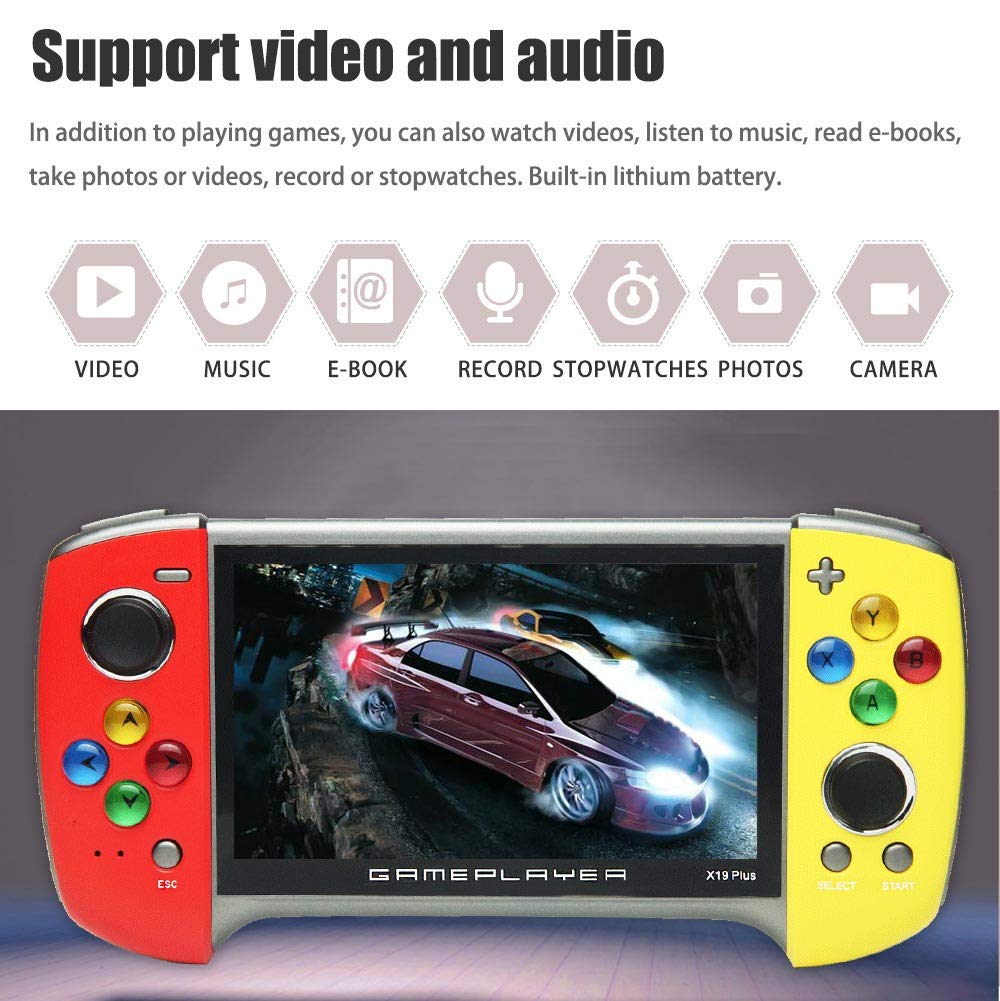CZT nowa przenośna konsola do gier o przekątnej 5,1 cala 9100 wbudowanych gier kilka symulatorów gier można zarchiwizować MP3/mp4 DV/DC E-book Recorder Akumulator litowy (Rougejaune)