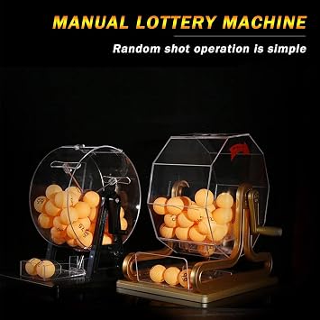 The Props Lottery Machine Double -Color Ball Lottery Machine Number Selection of The Lottery Box Lottery Machine Lottery Machine, Lottery Machine, Two Color Balls, Random Balls,Gold