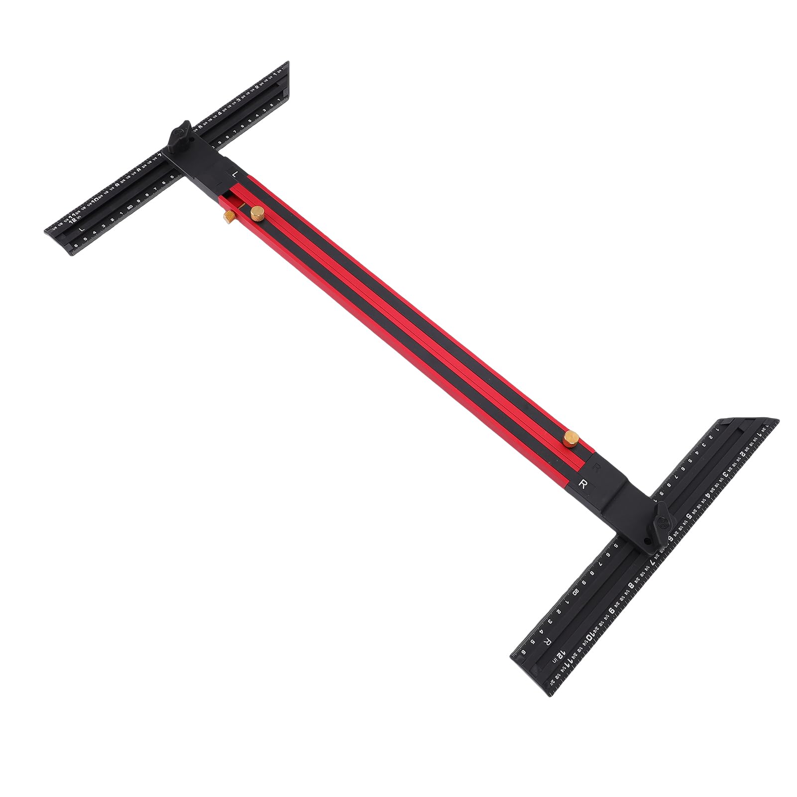 Jeffergarden Sagoma per Gradini Regolabile, Strumento di Misura Pieghevole in Lega di Alluminio con Blocco Guida, per Lavori di Carpenteria e Taglio Cartongesso 58-164 Cm