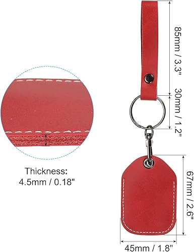 Miniatura 2 de PATIKIL Llavero de cuero en blanco, paquete de 2 llaveros de piel sintética con llaveros para grabado láser, llavero, fabricación de cuero, color