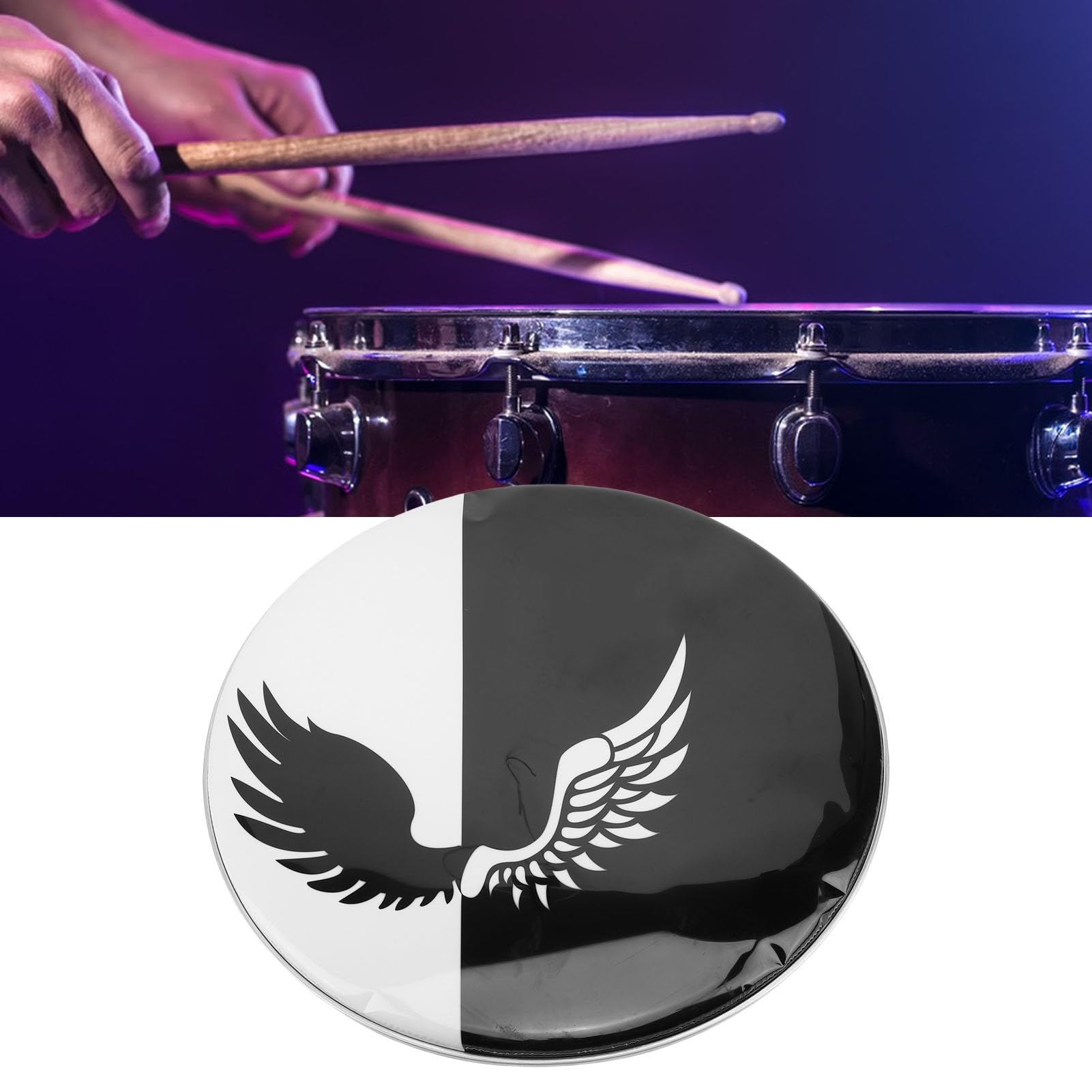 Pissente Pelle Sostituibile per Tamburo in Pellicola di Poliestere da 22 Pollici per Rullante per Strumenti a Percussione Jazz, Comoda Testa del Tamburo per Musicisti Appassionati