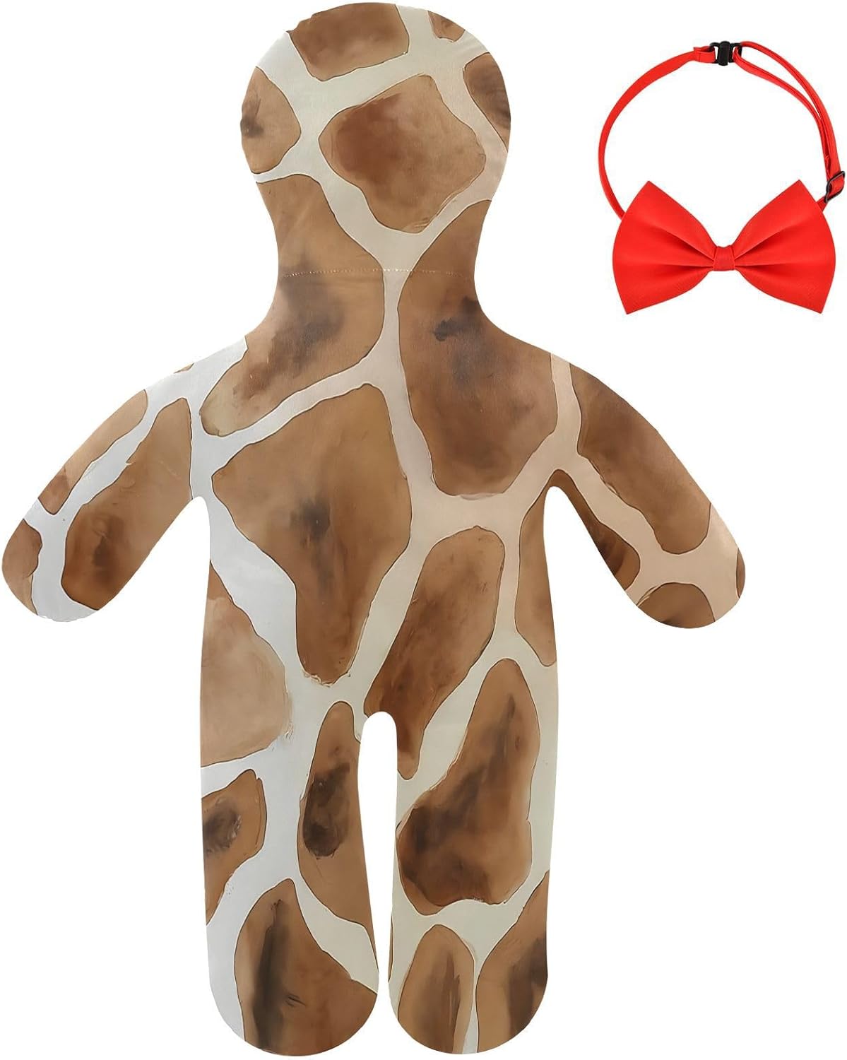Giraffe Print Human-Shaped Pillow Soft Body Pillows Washable Velvet Pillows for Anxiety Relief Sleeping Cuddling & Support